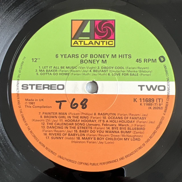 BONEY M WE Kill The World mit Etikett 6 Years Of Boney M Hits 12