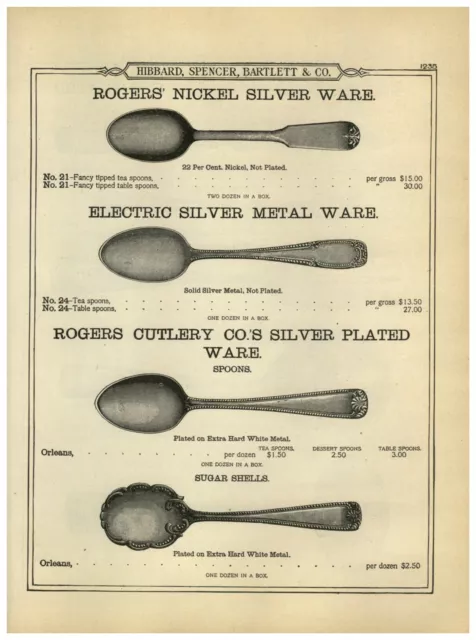 1899 PAPER AD 10 PG William Rogers Bro Silverware Spoons Forks Fancy Silver