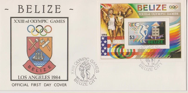 1091+ FDC ENVELOPPE 1er JOUR BELIZE JEUX OLYMPIQUES 1984 EUR 9,90