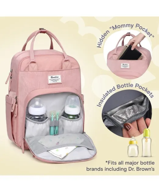 Diaper Bag Backpack, RUVALINO Multifunction Travel Back Pack for Girls,... 2