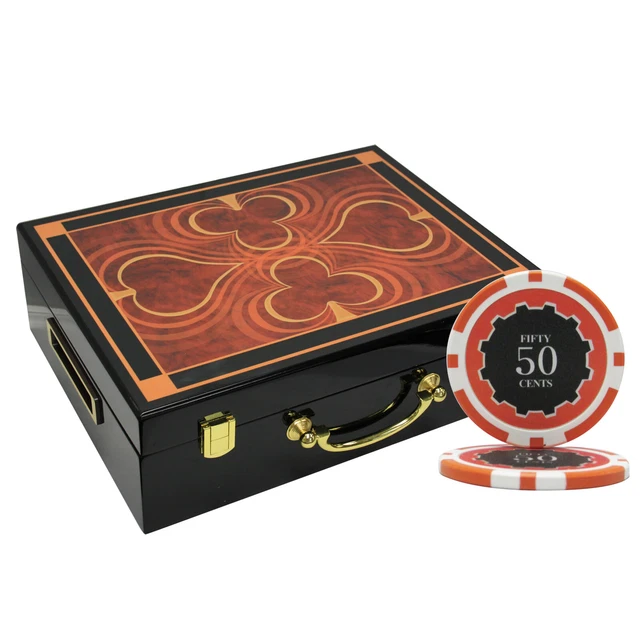 Mrc Poker 500Pcs Eclipse 14G Poker Chips Set High Gloss Wood Case