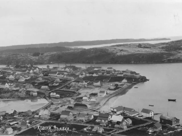 Kodiak, Alaska, Early 1900's Town View- New Reproduction of Old Photo