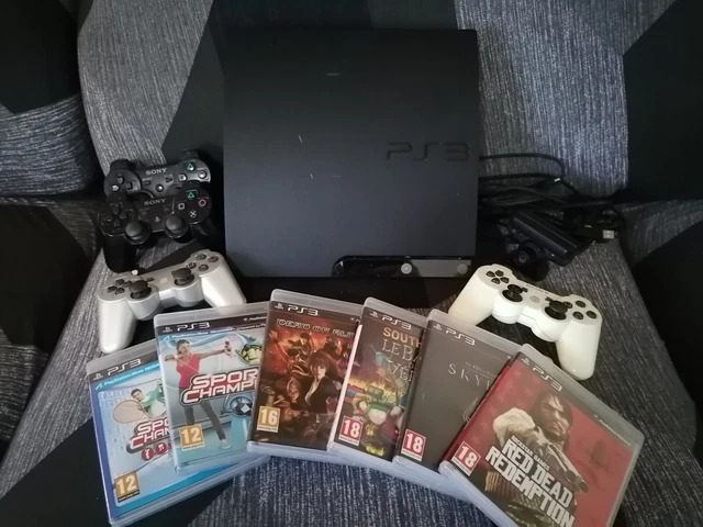 Console Ps3 slim Playstation 3 + 4 manettes + 6jeux + caméra Ps3 Playstation eye
