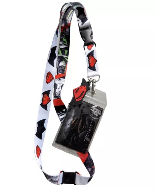Batman vs Superman Dawn of Justice DC Comics Lanyard Necklace ID Holder Charm