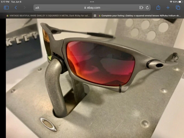 Oakley x squared xmetal lenses W/Ruby iridium sku: 6011-03 complete rare vintage Oakley x squared xmetal lenses W/Ruby iridium sku: 6011-03 complete rare vintage
