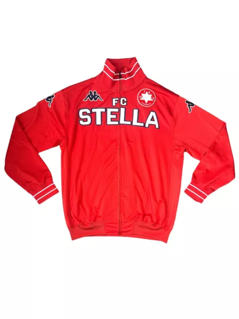 FC Stella Capriasca Kappa Football Track Jacket XXL Soccer Red Switzerland