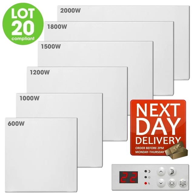 ELECTRIC PANEL HEATER Radiator With Timer Thermostat Wall Mounted Slim