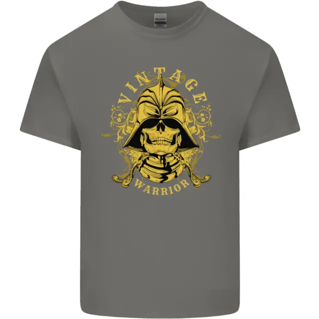 T-shirt vintage Warrior Samurai Bushido MMA teschio da uomo cotone 7