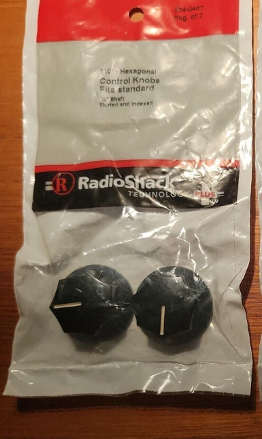 Radio Shack  1 1/4" Hexagonal Control Knobs 274-0407 Fits 1/4" shaft