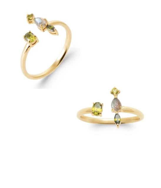 Bague Alliance Double Rang Zirconium Plaquée Or 18 Carats - Neuve Avec Étiquettes - Tailles 50 à 64