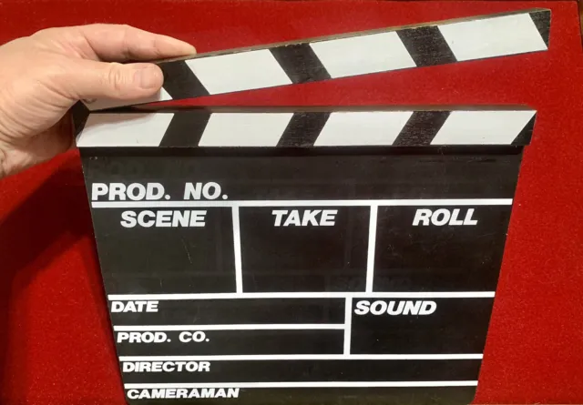 Movie/Film TV Slate Clapper Board Dry Erase Clapboard Wood Cut Action Scene