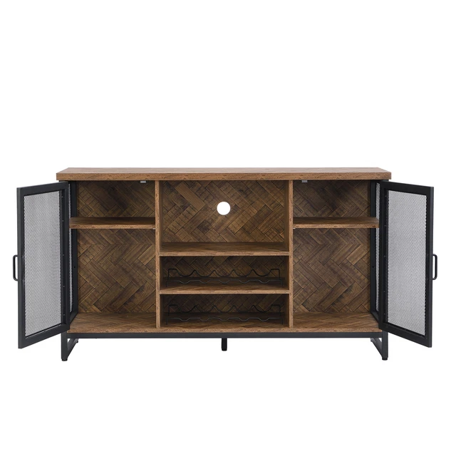 Miltifunctional Industrial Storage Cabinet Wine Bar Cabinet for Liquor&Glasses.