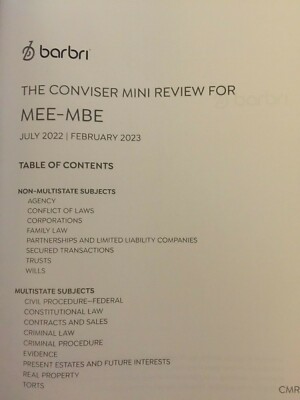 NEW 2022 ~ 2023 BARBRI Bar Exam The CONVISER Mini Review for MEE MBE + BONUS + $649.00 - PicClick