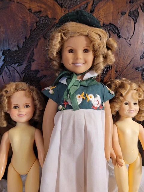 Three SHIRLEY TEMPLE DOLLS: Danbury Mint & Ideal