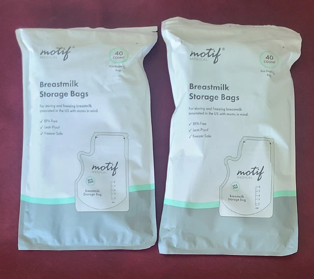 Motif Medical Breastmilk Storage Bags 8oz Single Use Breast Milk 2pks x 40Ct ea