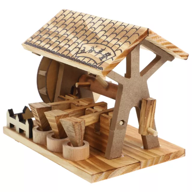 Holzmodell Wasserrad Farm Werkzeug chinesischer Stil für Deko & Geschenk