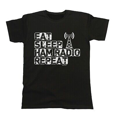 Eat Sleep HAM RADIO Repeat Mens ORGANIC Cotton T-Shirt Christmas Gift Funny