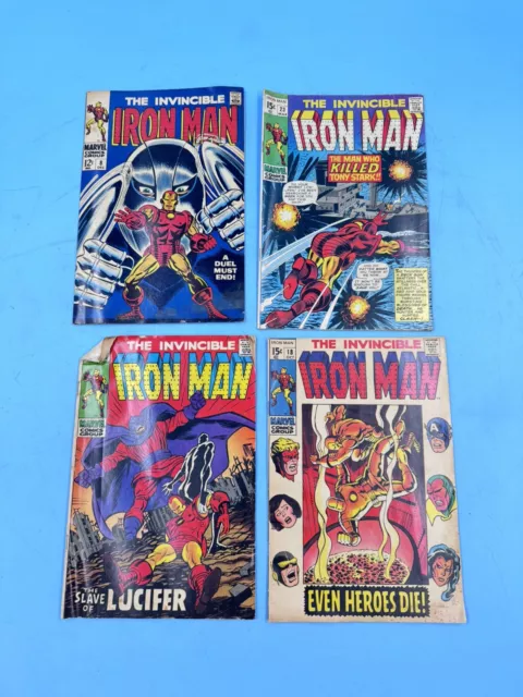 Iron Man Comic Lot Of 4 Silver Age #8, 23, 18, 20