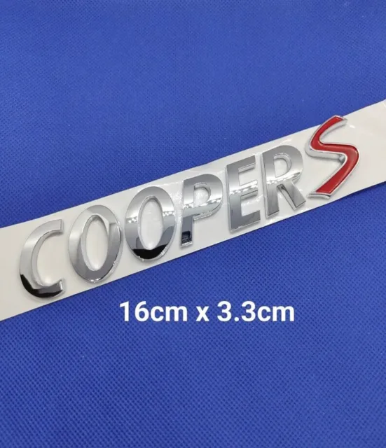 Logo Cooper S Mini Insigne Sigle Monogramme Embleme Chrome  Coffre Hayon