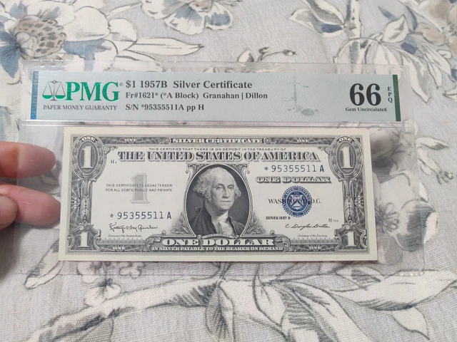 1957b *A Block Silver Certificate Key Note PMG66 EPQ