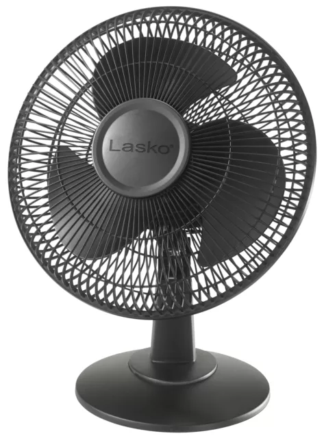 Lasko 12-inch 3-Speed Oscillating Table Fan with Tilt-Back Head, 2017, Black Lasko 12-inch 3-Speed Oscillating Table Fan with Tilt-Back Head, 2017, Black