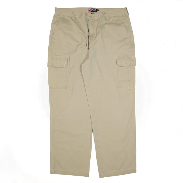 CHAPS Pantaloni Dritti Cargo Beige Rilassati W38 L31