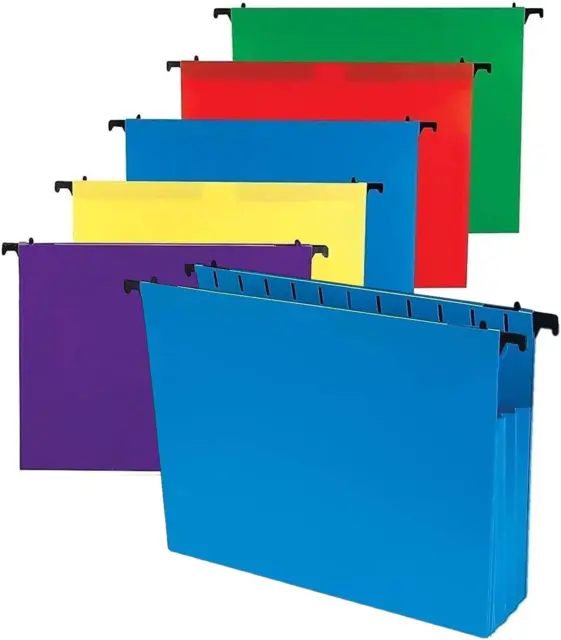 1Intheoffice Poly Expanding Hanging File Folders Letter Size, Hanging File Pocke