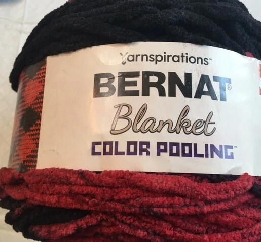 BERNAT BLANKET YARN Color 10422 RASPBERRY TRIFLE Large 10.5 Oz skein red  brown