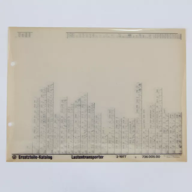 VW LT 1 Lastentransporter - Ersatzteilliste Ersatzteilkatalog auf Microfich 1977