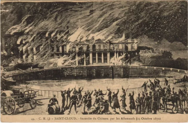 CPA Chateau de ST-CLOUD Incedia MILITARY WAR 1870 (50335)