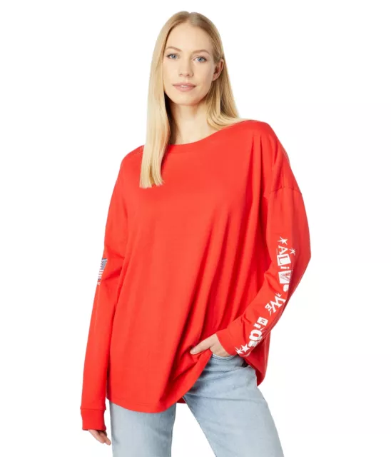 Volcom Women's Crew Neck Snow Board Long Sleeve Tee USST Red, Medium M