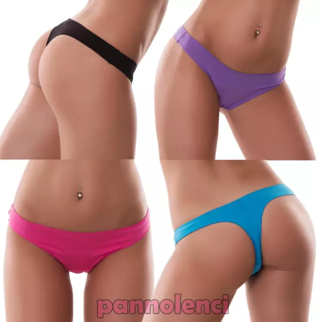 Perizoma slip donna thong liscio cotone basic tanga elasticizzato nuovo 368