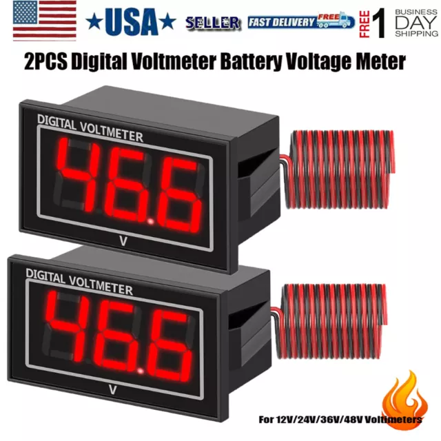 Digital Voltmeter Battery Voltage Meter DC 5-130V Cart Battery 12V/24V/36V/48V