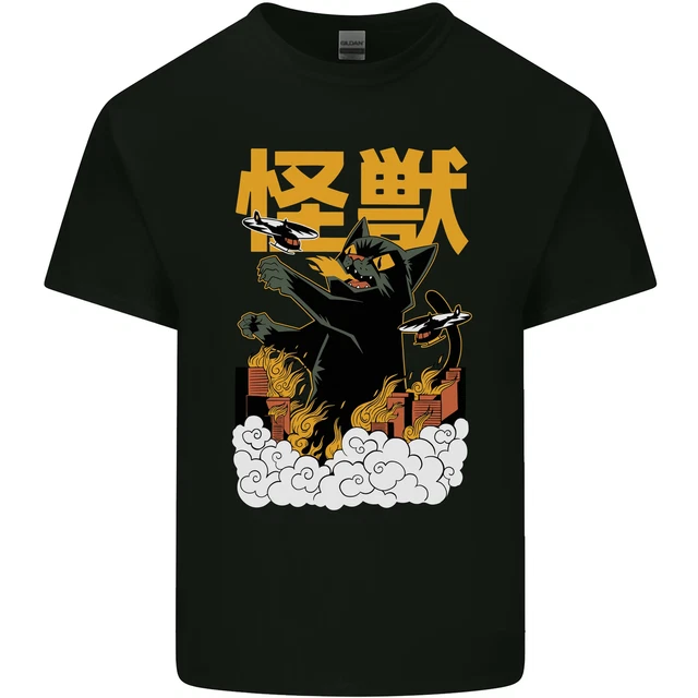Catzilla Funny Cat Monster Parody Kids T-Shirt Childrens