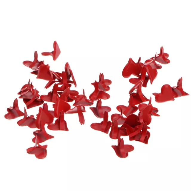 50 Mini Red Heart Brads for DIY Scrapbooking & Paper Crafts-GM