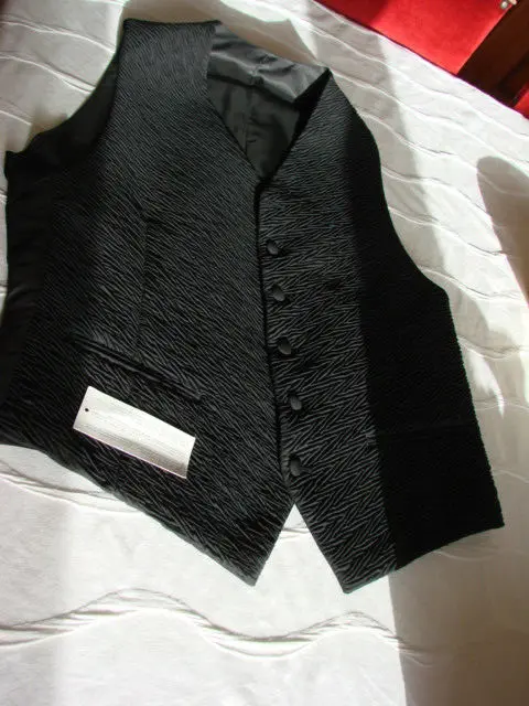 GILET HOMME NOIR vêtement costume ancien - 2805 EUR 45,00