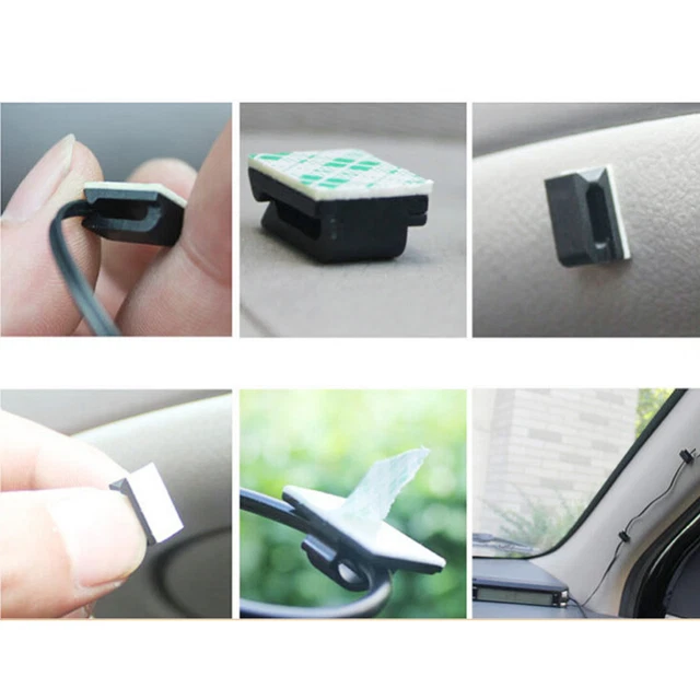 20x Car Wire Cord Cable Holder Tie Clips Fixer Organizer Drop Adhesive Clamp -FY