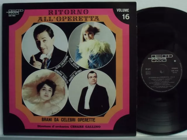 RITORNO ALL'OPERETTA VOL.16 disco LP CESARE GALLINO Brani da celebri operette