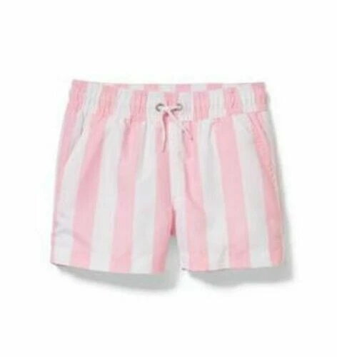 NWT Janie And Jack Men's Pink Striped Swim Trunks Sz XS