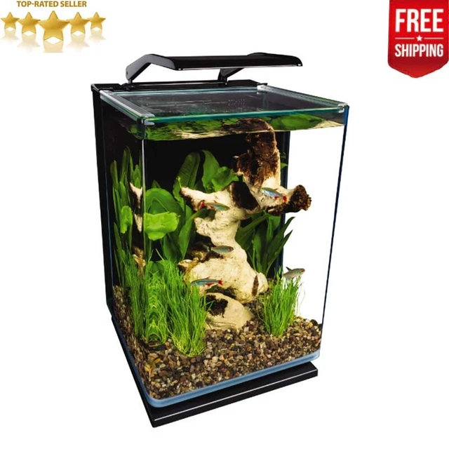 Aquarium Kit Water Tank Glass LED Light  5-gallon Hidden Filtration 3-way Switch