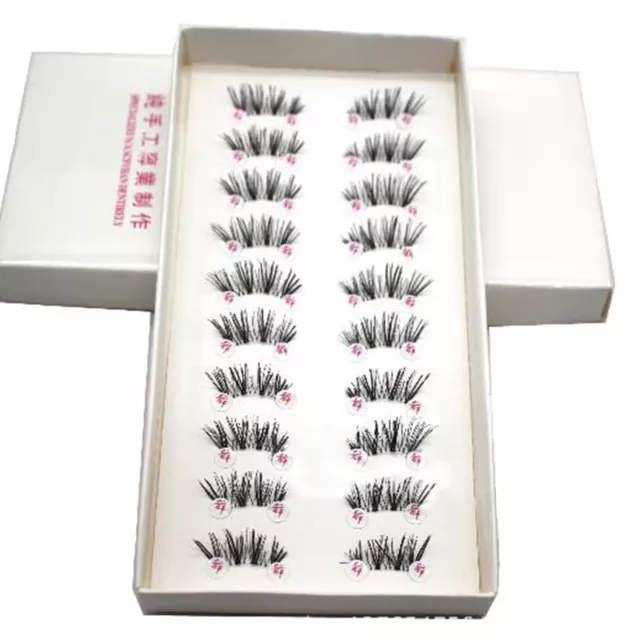 Hot 10 Pairs/lot handmade Cross False Eyelashes Half Mini Corner Eyelashes