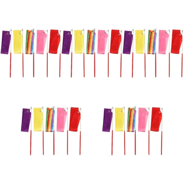 25 Pcs Performance Ribbon Dance Ribbons Sticks Gym Child Wrist Toy