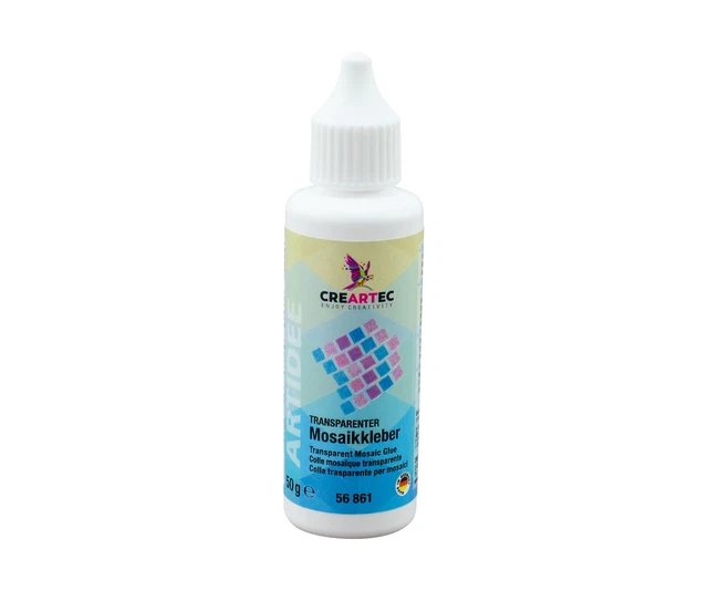 CREARTEC Transparenter Mosaikkleber - Klebstoff 50g Made in Germany