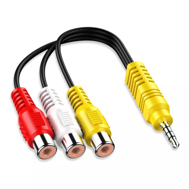 3,5 mm auf 3 RCA-Kabel, Video-Komponenten-AV-Adapterkabel für TCL-Fernseher