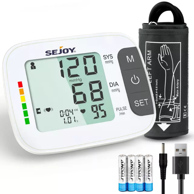 SEJOY Digitales Oberarm Blutdruckmessgerät Mit Arrhythmie Blutdruck Pulsmessung 2