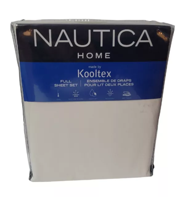 NAUTICA HOME 'Kooltex' Performance Cooling Solid FULL Sheet Set, White