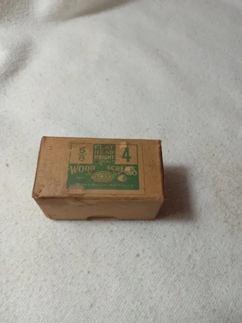 Vintage Corbin Small Box of One Gross Flat Head Wood Screws #4 5/8 inch (387)
