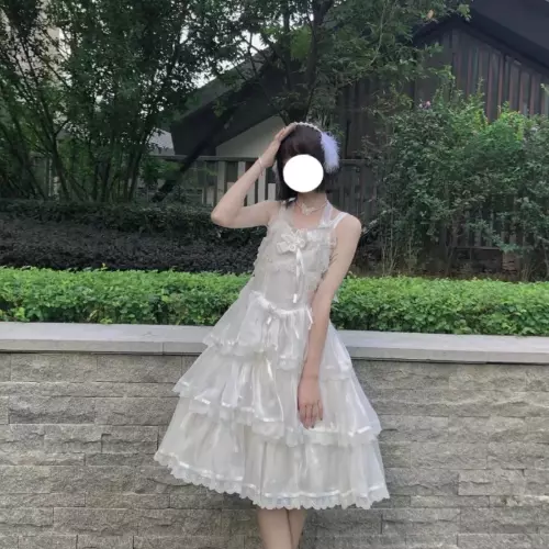 Japanese Sweet Lolita Dress Victorian Retro Elegant Lace Bow Gothic  JSK Dresses