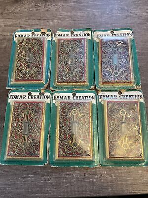 Vintage Edmar Creation Light Switch Cover Plate Ornate Red Lot