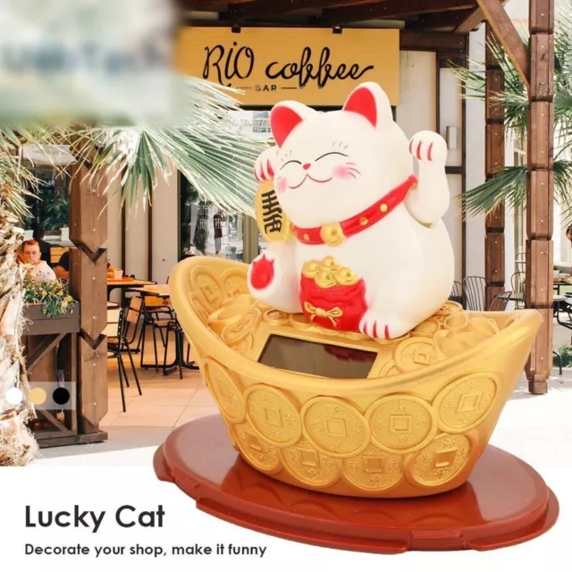 Gold Ingot Lucky Cat Welcome Fortune Hand New Year Plastic Shop Waving